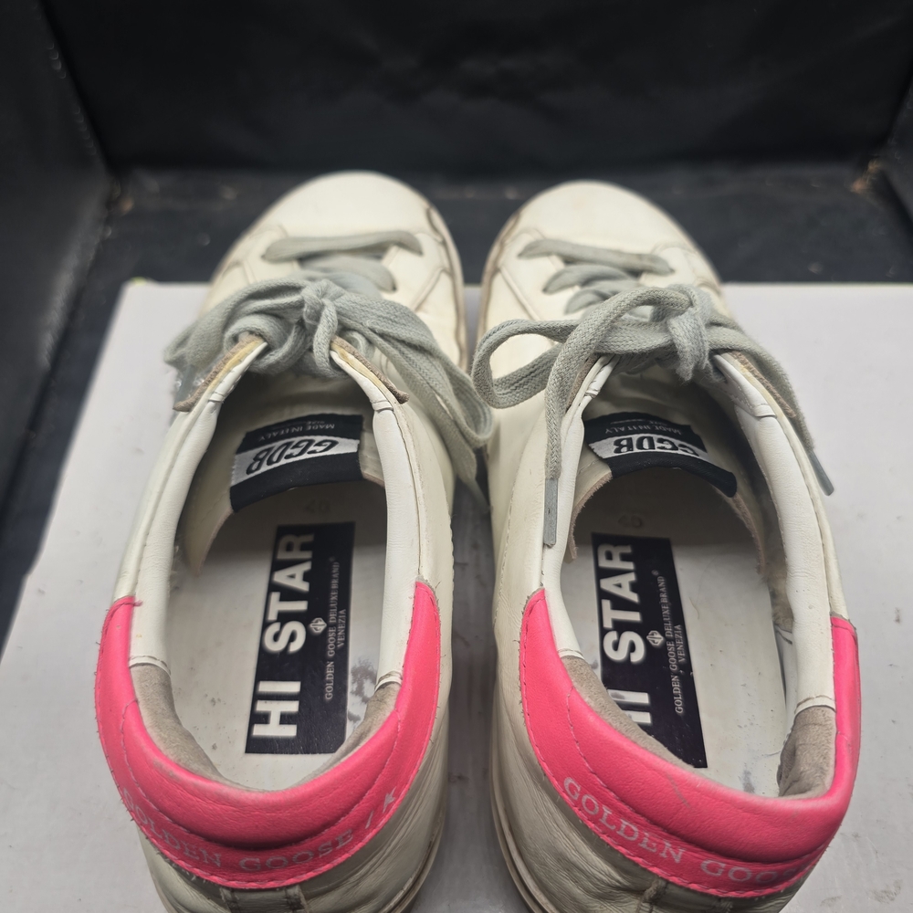 Golden Goose White and Pink‎ Sneakers with Silver Accents Women Size 8 - Picture 4 of 8